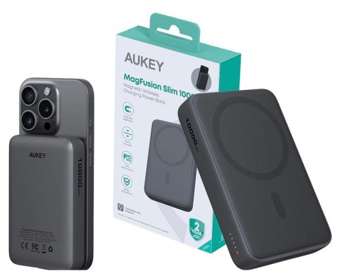 PB-MS04 Gray Qi2 MagSafe PowerBank 10000mAh 20W PD AUKEY