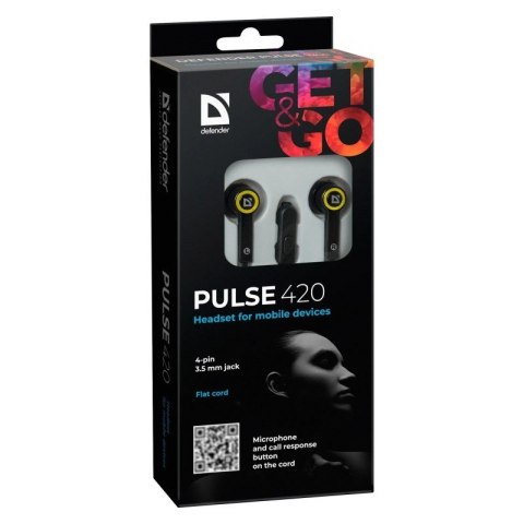 SĹuchawki douszne z mikrofonem PULSE 420 Czarno-ĹźĂłĹte