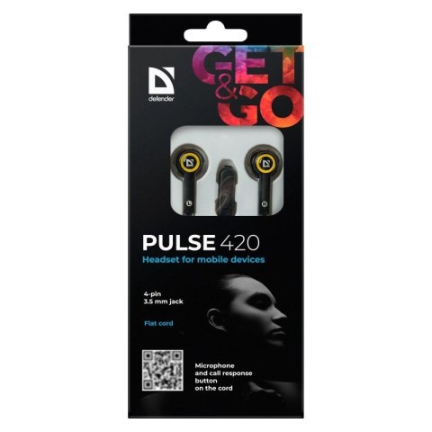 SĹuchawki douszne z mikrofonem PULSE 420 Czarno-ĹźĂłĹte