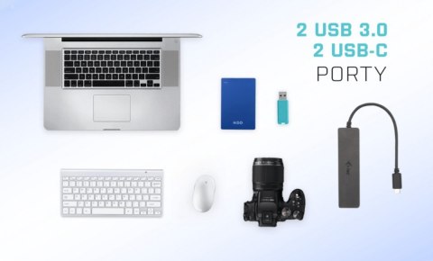 Hub USB-A/USB-C Metal 2x USB 3.0 + 2x USB-C (10 Gbps) I-tec
