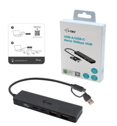 Hub USB-A/USB-C Metal 2x USB 3.0 + 2x USB-C (10 Gbps) I-tec