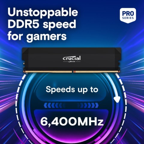 Pamięć DDR5 Pro OC 64/6400(2*32GB) CL40 czarna Crucial Pamięć DDR5 Pro OC 64/6400(2*32GB) CL40 czarna Crucial