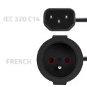 Adapter IEC 320 C14 / FRENCH | 0.15m Qoltec