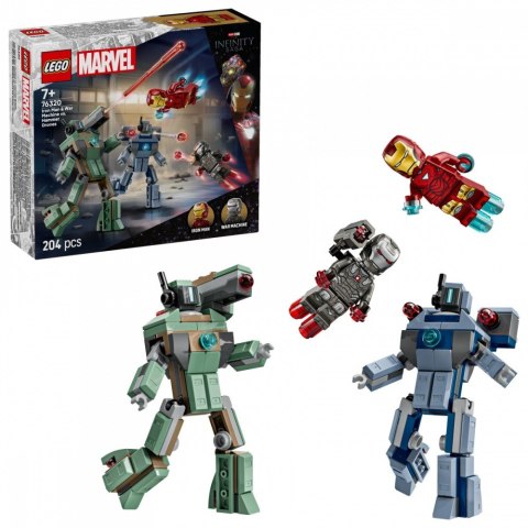 Klocki Super Heroes 76320 Iron Man i War Machine kontra drony Hammera LEGO