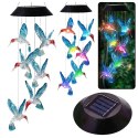 LEAN Lampki Solarne Ogrodowe LED Dzwonki Kolibry Niebieskie 70cm