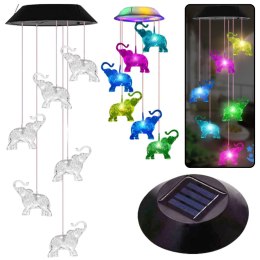 LEAN Lampki Solarne Ogrodowe LED Dzwonki Słoniki Kolorowe 70cm