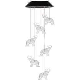 LEAN Lampki Solarne Ogrodowe LED Dzwonki Słoniki Kolorowe 70cm