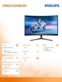 Monitor 27M2C5200W 27 cali Zakrzywiony VA 280Hz HDMIx2 DP HAS Philips