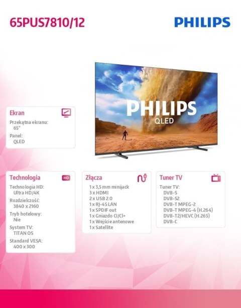 Telewizor QLED 65 cali 65PUS7810/12 Philips Telewizor QLED 65 cali 65PUS7810/12 Philips
