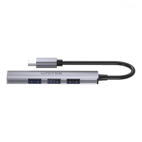 HUB USB-C; 3x USB-A 2.0 1x USB-A 5 Gbps Aluminiowy Unitek