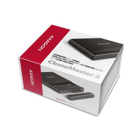 ADSA-CC Adapter USB-C 10Gbps NVMe M.2 2.5/3.5 SSD&HDD Clone Master 2 AXAGON