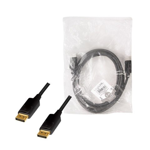 Kabel DisplayPort M/M 4K/60Hz, 3m Czarny LogiLink