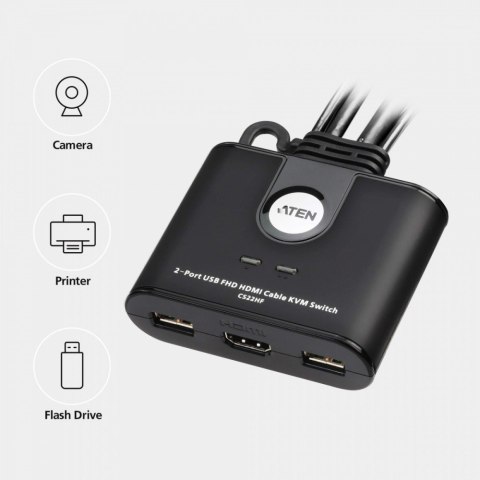Przełącznik 2 portowy USB VGA FHD HDMI KVM Switch ATEN Przełącznik 2 portowy USB VGA FHD HDMI KVM Switch ATEN