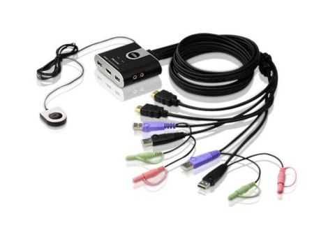 Przełącznik KVM 2-portowy USB HDMI/Audio ze zdalnym selektorem portu ATEN Przełącznik KVM 2-portowy USB HDMI/Audio ze zdalnym selektorem portu ATEN