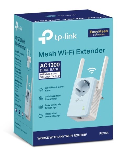 Uniwersalny wzmacniacz RE365 Wifi AC1200 DualBand TP-LINK Uniwersalny wzmacniacz RE365 Wifi AC1200 DualBand TP-LINK
