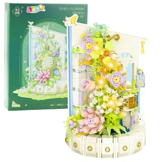 LEAN Toys Klocki Konstrukcyjne Kompozycja Kwiatowa Z Wieżą Światła LED 632 el.