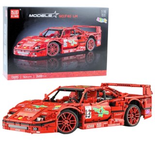 LEAN Toys Klocki Konstrukcyjne Samochód Sportowy Wyścigowy Czerwony 1:10 2688 el.