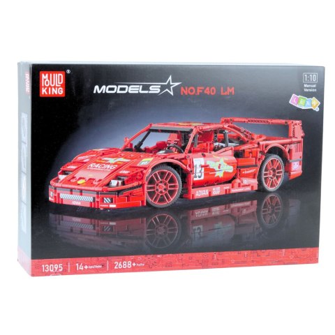 LEAN Toys Klocki Konstrukcyjne Samochód Sportowy Wyścigowy Czerwony 1:10 2688 el.