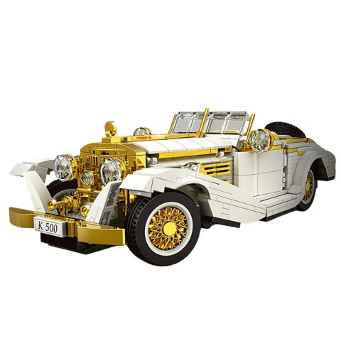 LEAN Toys Klocki Konstrukcyjne Samochód Vintage Klasyk K500 Biało-Złoty 952 el.