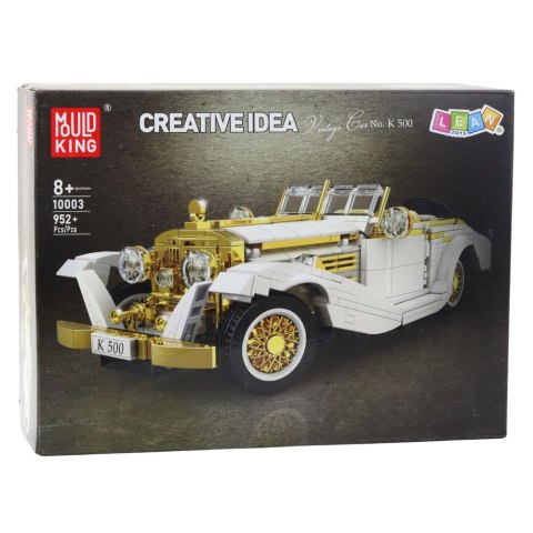 LEAN Toys Klocki Konstrukcyjne Samochód Vintage Klasyk K500 Biało-Złoty 952 el.