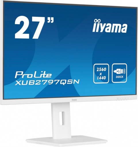 Monitor 27 cali XUB2797QSN-W2 IPS,QHD,USB-c Dock,HDMI,DP,PD-65W,2x2W, 4xUSB(3.2),300cd/m2,80M:1,sRGB:99%/5y/ IIYAMA
