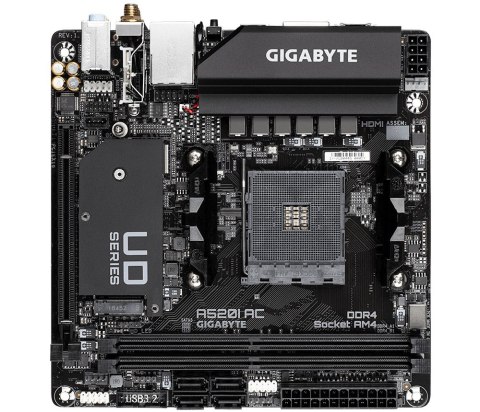 Płyta główna A520I AC AM4 2DDR4 DP/2HDMI mITX Gigabyte Płyta główna A520I AC AM4 2DDR4 DP/2HDMI mITX Gigabyte
