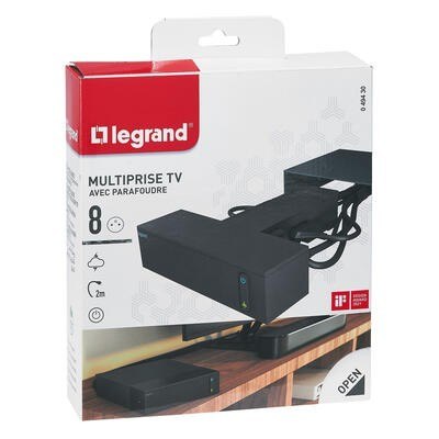 Przedłużacz TV ochron 4x2P+Z + 4x2P 2m czarny Legrand