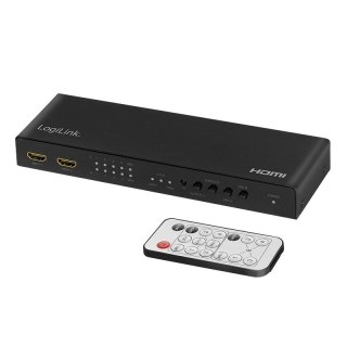 Switch 4x2 HDMI, 4K 60Hz, z pilotem LogiLink
