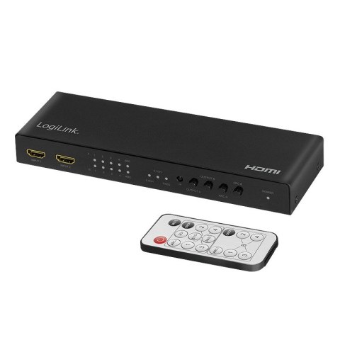 Switch 4x2 HDMI, 4K 60Hz, z pilotem LogiLink