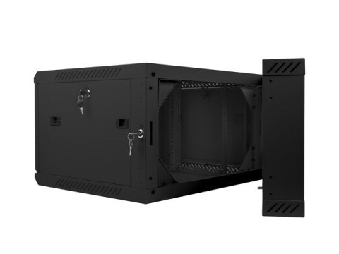 Szafa instalacyjna wisząca dwusekcyjna 19 cali 6U 600X600mm czarna
