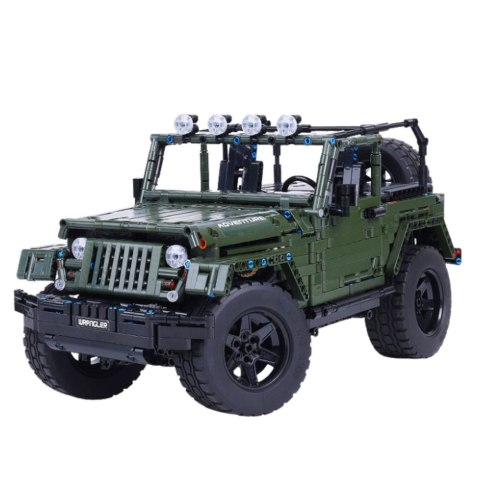 LEAN Toys Klocki Konstrukcyjne Auto Terenowe Zielony Khaki 2078 el.