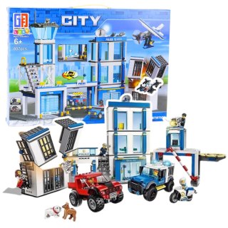 LEAN Toys Klocki Konstrukcyjne Baza Policyjna Pojazdy Radiowozy Policja 4w1 807 el.