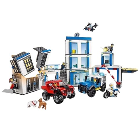 LEAN Toys Klocki Konstrukcyjne Baza Policyjna Pojazdy Radiowozy Policja 4w1 807 el.