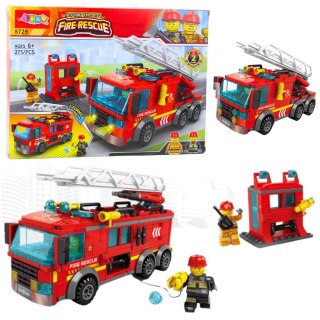 LEAN Toys Klocki Konstrukcyjne Wóz Straży Pożarnej Z Drabiną 275 el.