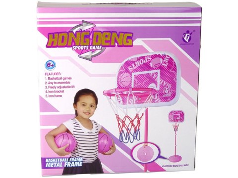 LEAN Toys Kosz Do Koszykówki Dla Dzieci Kosz Piłka Ogród Różowy 170 cm