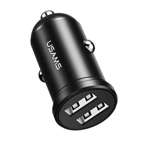 Ładowarka samochodowa 2xUSB 2,4A Czarna USAMS
