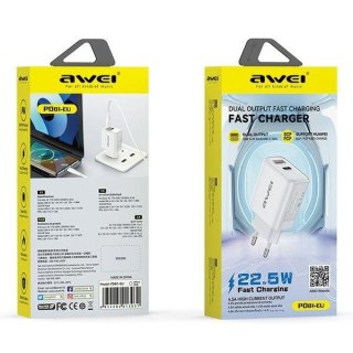 Ładowarka sieciowa 22,5W GaN USB-C Czarna AWEI