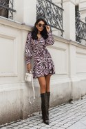 Sukienka Model Anna Krótka 336476985 Brown Zebra - LaBalancia