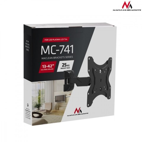 Uchwyt do telewizora lub monitora 13-42 cale MC-741 25kg Czarny Maclean
