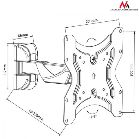 Uchwyt do telewizora lub monitora 13-42 cale MC-741 25kg Czarny Maclean