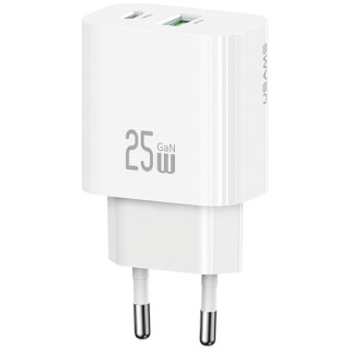 Ładowarka sieciowa 25W 1xUSB-A 1xUSB-A fast charging Biała