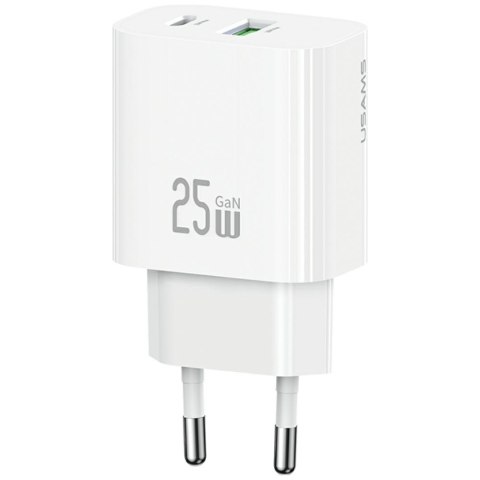 Ładowarka sieciowa 25W 1xUSB-A 1xUSB-A fast charging Biała