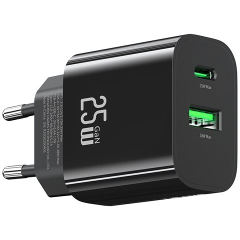 Ładowarka sieciowa 25W 1xUSB-C 1xUSB-A Fast Charging Czarna
