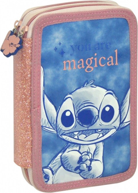 Piórnik dwukomorowy Stitch z wyposażeniem Kids Euroswan