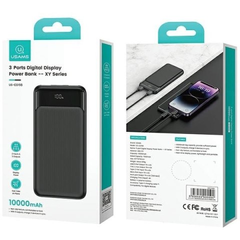 Powerbank 10000mAh 10W 1xUSB-C 2xUSB-A XY Series USAMS