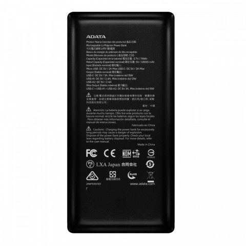 Powerbank C20 20000mAh USB-C czarny Adata