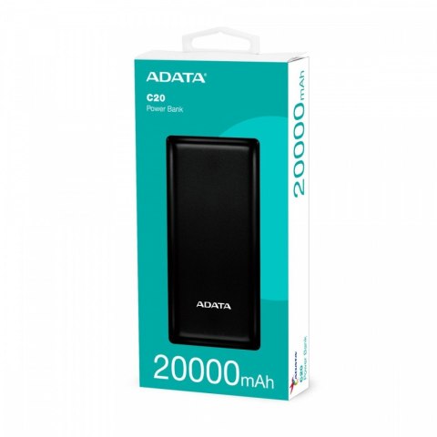 Powerbank C20 20000mAh USB-C czarny Adata
