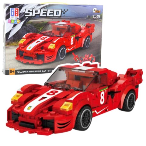 LEAN Toys Klocki Konstrukcyjne Auto Robot 2w1 Czerwony Napęd 341 el.