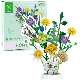 LEAN Toys Klocki Konstrukcyjne Dekoracyjny Bukiet Kwiaty Kolorowe 997 el.