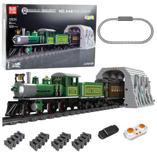 LEAN Toys Klocki Konstrukcyjne Pociąg Parowy Zdalnie Sterowany RC Zielony 1212 el.